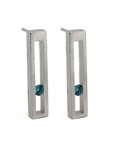 PENDIENTES LINEAL SPACE TOPAZI BLAU