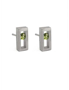 PENDIENTES SMALL LINEAL SPACE PERIDOT
