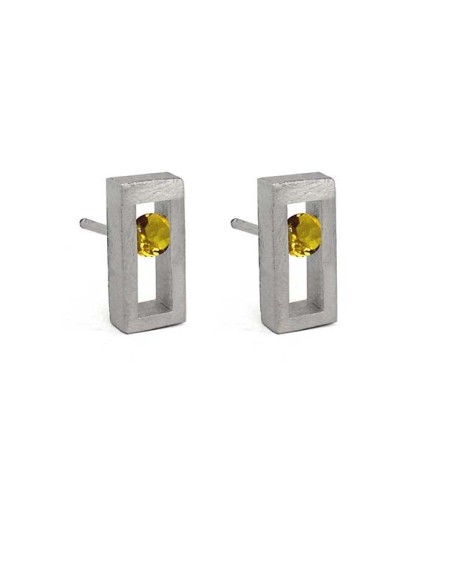 PENDIENTES SMALL LINEAL SPACE CITRINO