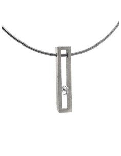 COLLAR LINEAL SPACE TOPACIO BLANCO