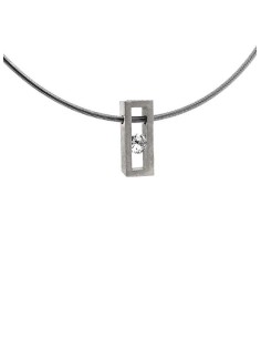 COLLAR SMALL LINEAL SPACE TOPACIO BLANCO