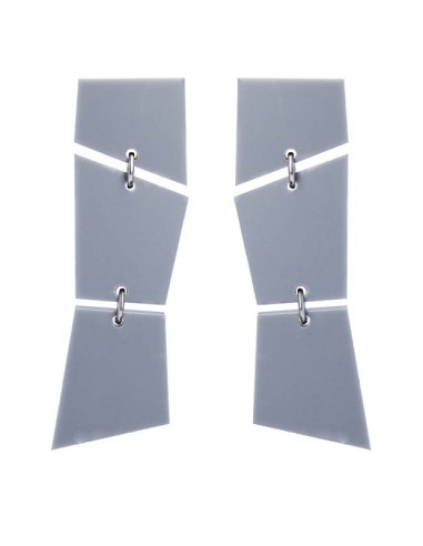 PENDIENTES TRENCADIS GRIS