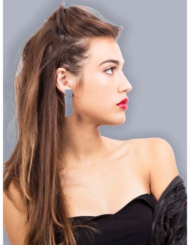 PENDIENTES TRENCADIS GRIS