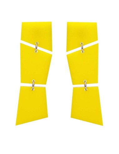 PENDIENTES TRENCADIS AMARILLO