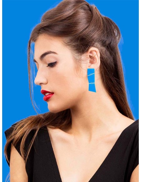 PENDIENTES TRENCADIS AZUL CLARO