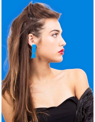 PENDIENTES TRENCADIS AZUL CLARO