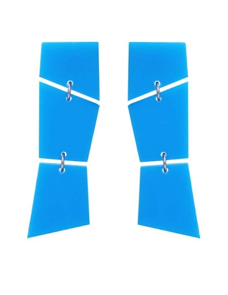 PENDIENTES TRENCADIS AZUL CLARO
