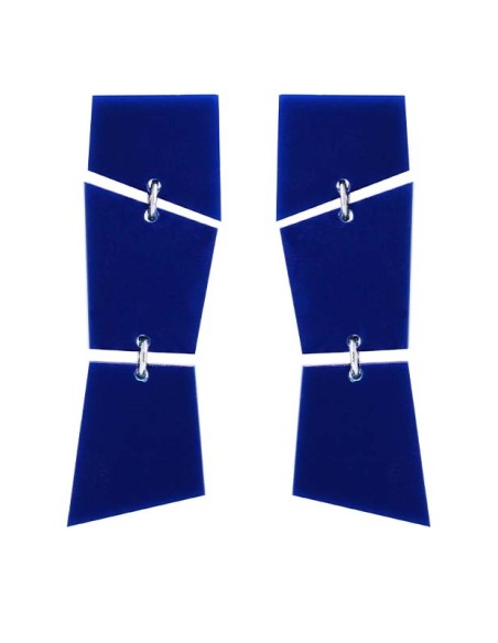 PENDIENTES TRENCADIS AZUL OSCURO