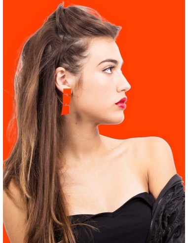 PENDIENTES TRENCADIS NARANJA