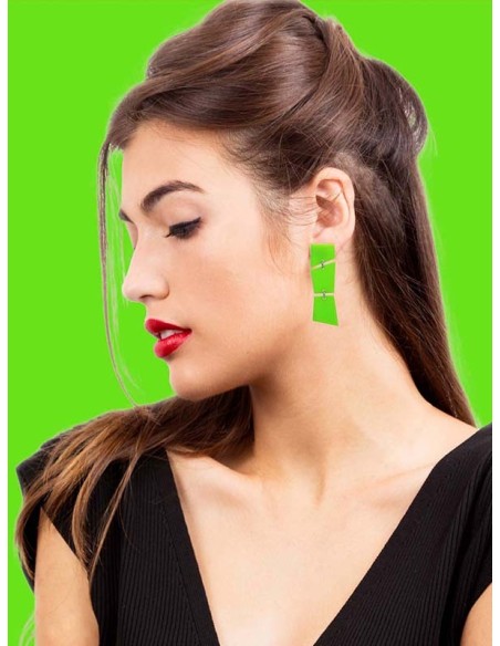 PENDIENTES TRENCADIS VERDE CLARO