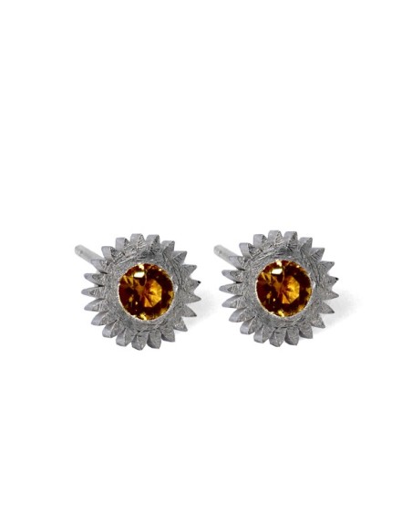 PENDIENTES GIRASOL CITRINO