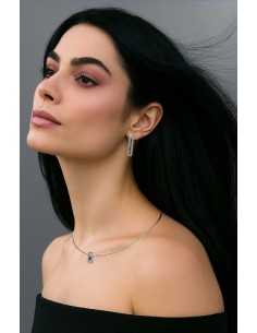PENDIENTES LINEAL SPACE TOPAZI BLAU 2