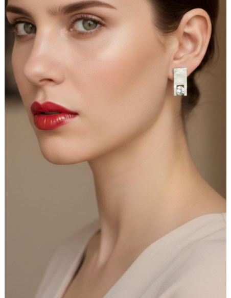 SIX earrings with natural White Topaz.