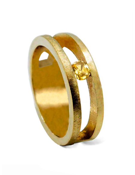BIG SPACE ORO CON DIAMANTE AMARILLO