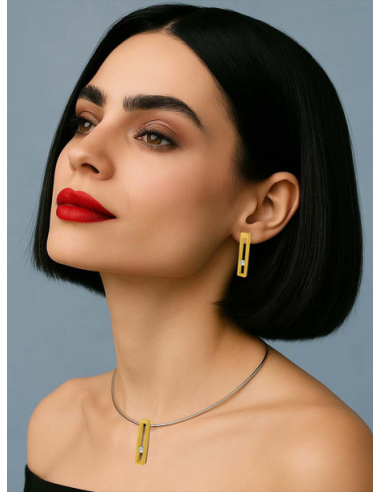 PENDIENTES LINEAL SPACE ORO